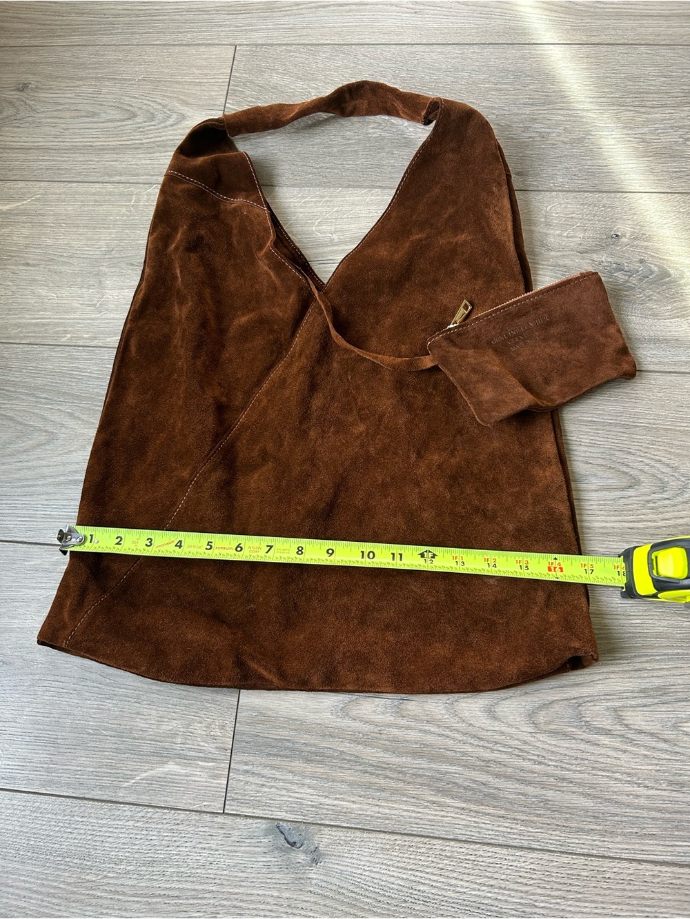 Brown Suede Hobo Slouchy Shoulder Bag - Picture 7 of 10